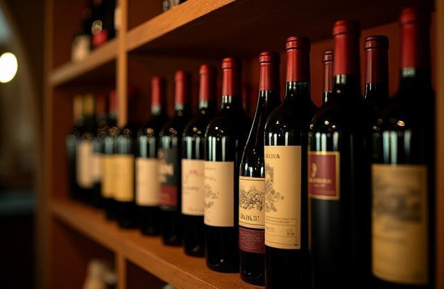 Selection of Spanish wines displayed elegantly on a shelf